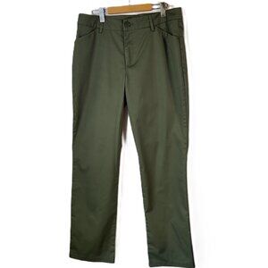 Lee Wrinkle‑Free Straight Leg Relaxed Fit Trousers • 14 Long • Olive